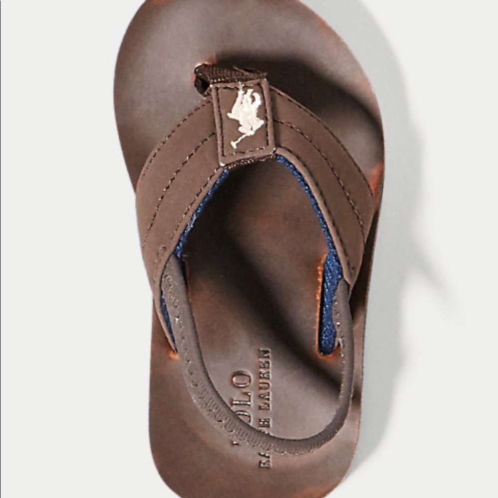 NIB Ralph Lauren Leo Flip flop Brown size 10
